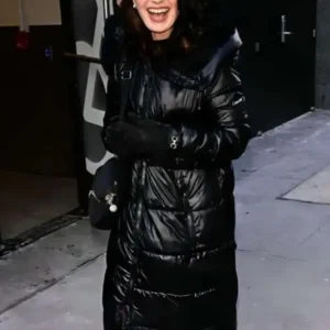 NYC 2025 Fran Drescher Black Puffer Coat Front Look