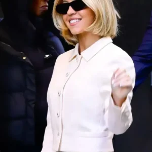 NYC 2025 Sydney Sweeney White Jacket Front Look
