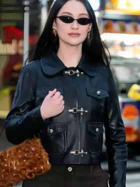 NYC Lola Tung Leather Jacket Front Look