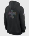 New Orleans Saints Crucial Catch Black Hoodie Back Look