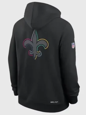 New Orleans Saints Crucial Catch Black Hoodie Back Look