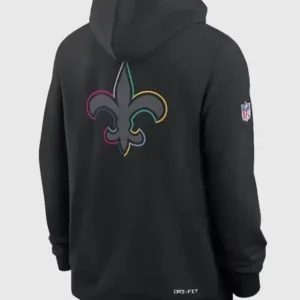 New Orleans Saints Crucial Catch Black Hoodie Back Look