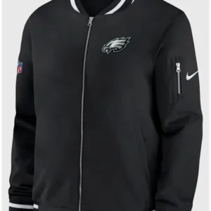 Nick Sirianni 2025 Eagles Sideline Bomber Jacket Front Look
