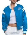 Oklahoma City Thunder Blue Full Count Satin Jacket Front Look