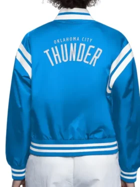 Oklahoma City Thunder Blue Full Count Satin Jacket Back Look