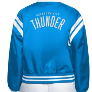 Oklahoma City Thunder Blue Full Count Satin Jacket Back Look
