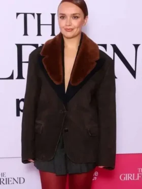 Olivia Cooke The Girlfriend Gala Screening Brown Blazer Front Look