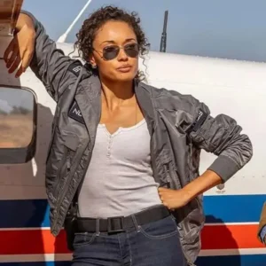 Olivia Swann NCIS Sydney S03 Grey Bomber Jacket Front Look