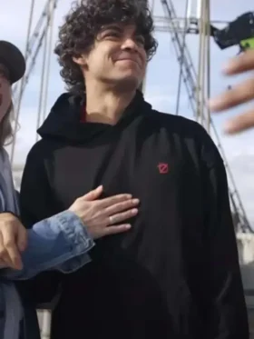 One Piece S02 Monkey D. Luffy Black Hoodie Front Look