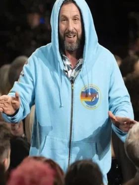 Oscars 2025 Adam Sandler Blue Hoodie Front Look