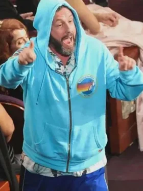 Oscars 2025 Adam Sandler Blue Hoodie Front Look