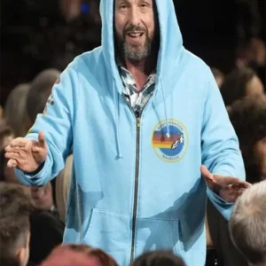 Oscars 2025 Adam Sandler Blue Hoodie Front Look