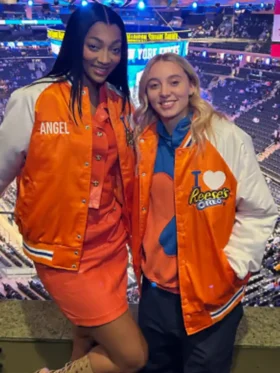 Paige Bueckers and Angel Reese Orange Jacket