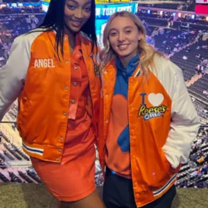 Paige Bueckers and Angel Reese Orange Jacket