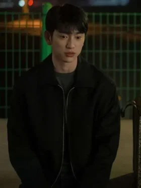 Park Jin-young Our Unwritten Seoul Black Jacket Front Look