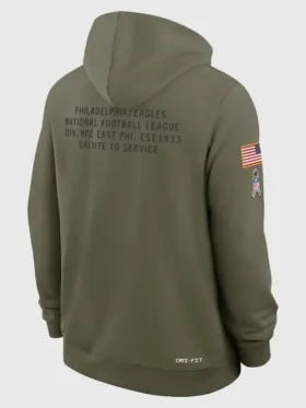 Philadelphia Eagles 2025 Salute to Service Hoodie Back Look
