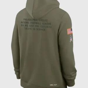 Philadelphia Eagles 2025 Salute to Service Hoodie Back Look