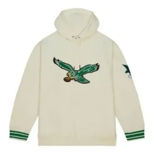 Philadelphia Eagles Cream Retro Hoodie Front Look
