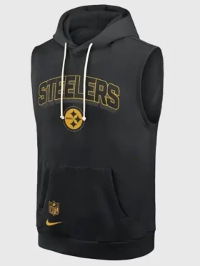 Pittsburgh Steelers Sideline Sleeveless Hoodie Front Look