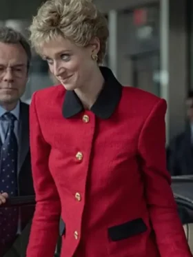 Princess Diana The Crown S05 Red Coat Front Look