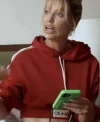 Real Housewives of Dubai S02 Caroline Stanbury Red Hoodie Front Look