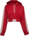 Real Housewives of Dubai S02 Caroline Stanbury Red Hoodie Front Look