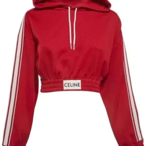 Real Housewives of Dubai S02 Caroline Stanbury Red Hoodie Front Look