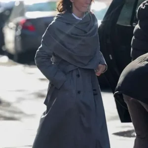 Rebecca Hall The Beauty 2026 Grey Coat Front Look