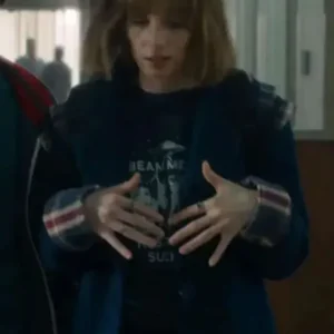 Robin Buckley Stranger Things S05 Blue Coat Front Look