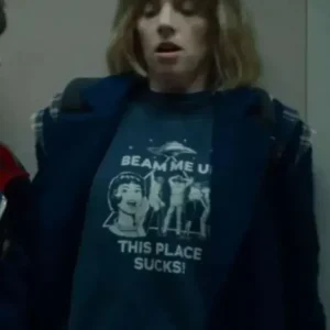 Robin Buckley Stranger Things S05 Blue Coat Front Look