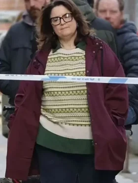 Ruth Jones Run Away Purple Hooded Jacket Front Look