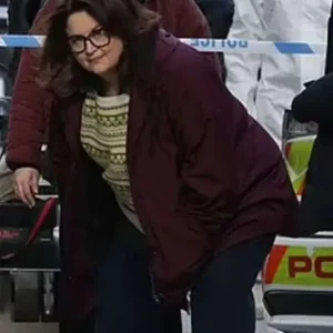 Ruth Jones Run Away Purple Hooded Jacket Front Look