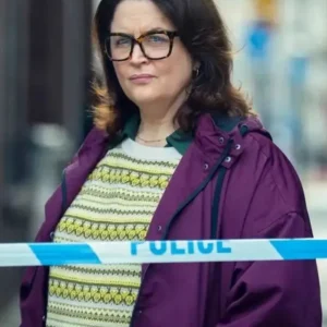 Ruth Jones Run Away Purple Hooded Jacket Front Look