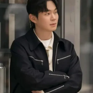 Ryu Kyung Soo Our Unwritten Seoul Black Jacket Front look