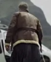 Sam Heughan Men in Kilts S02 Brown Shearling Jacket Back Look