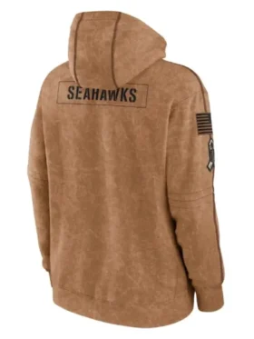 Seattle Seahawks Brown Hoodie Back Look