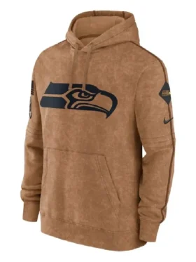 Seattle Seahawks Brown Hoodie Front Look