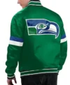 Seattle Seahawks Gridiron Classics Home Game Green Satin Jacket Back Look