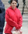 Selena Gomez Only Murders in the Building Pink Hoodie Front Look