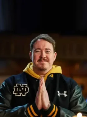 Shane Gillis Notre Dame Varsity Jacket Front Look