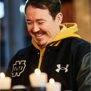 Shane Gillis Notre Dame Varsity Jacket Front Look