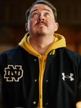 Shane Gillis Notre Dame Varsity Jacket Front Look