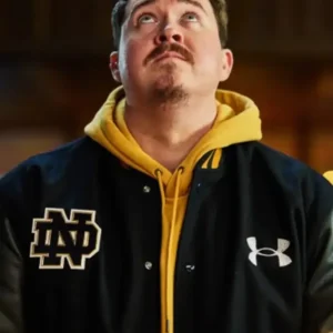 Shane Gillis Notre Dame Varsity Jacket Front Look