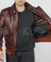 Stegaro Fighter Pilot Brown Leather A2 Bomber Jacket