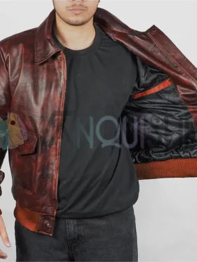 Stegaro Fighter Pilot Brown Leather A2 Bomber Jacket