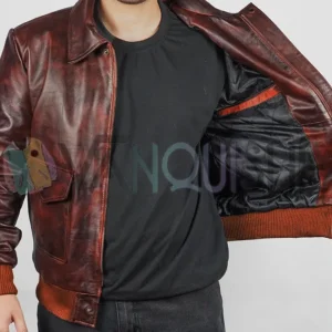 Stegaro Fighter Pilot Brown Leather A2 Bomber Jacket