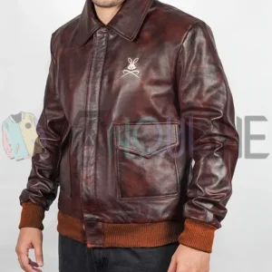 Stegaro Fighter Pilot Brown Leather A2 Bomber Jacket