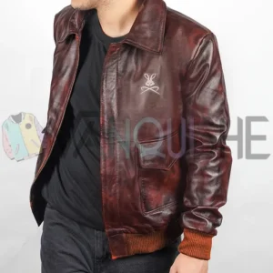 Stegaro Fighter Pilot Brown Leather A2 Bomber Jacket