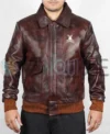 Stegaro Fighter Pilot Brown Leather A2 Bomber Jacket