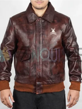 Stegaro Fighter Pilot Brown Leather A2 Bomber Jacket